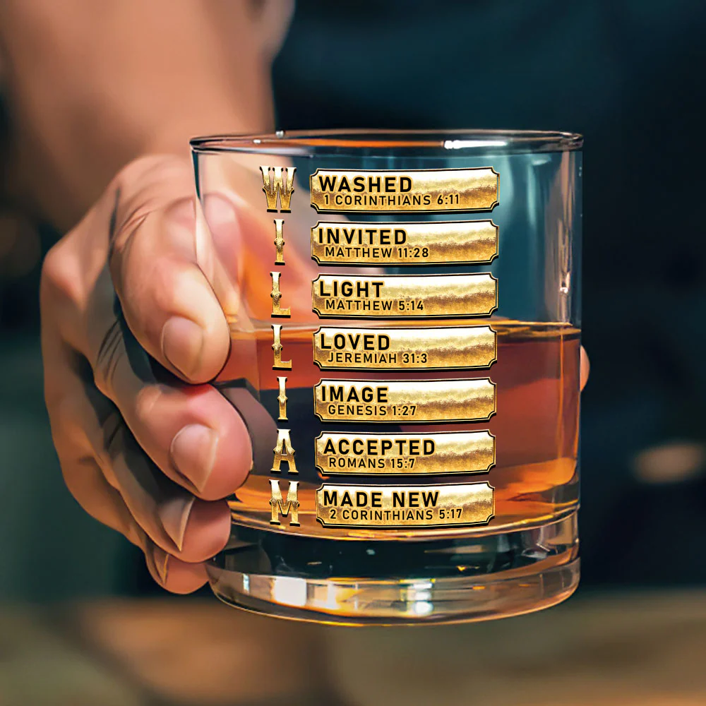Man Of God Custom Whiskey Glass, Personalized Whiskey Glasses, Gift For Whiskey Lover