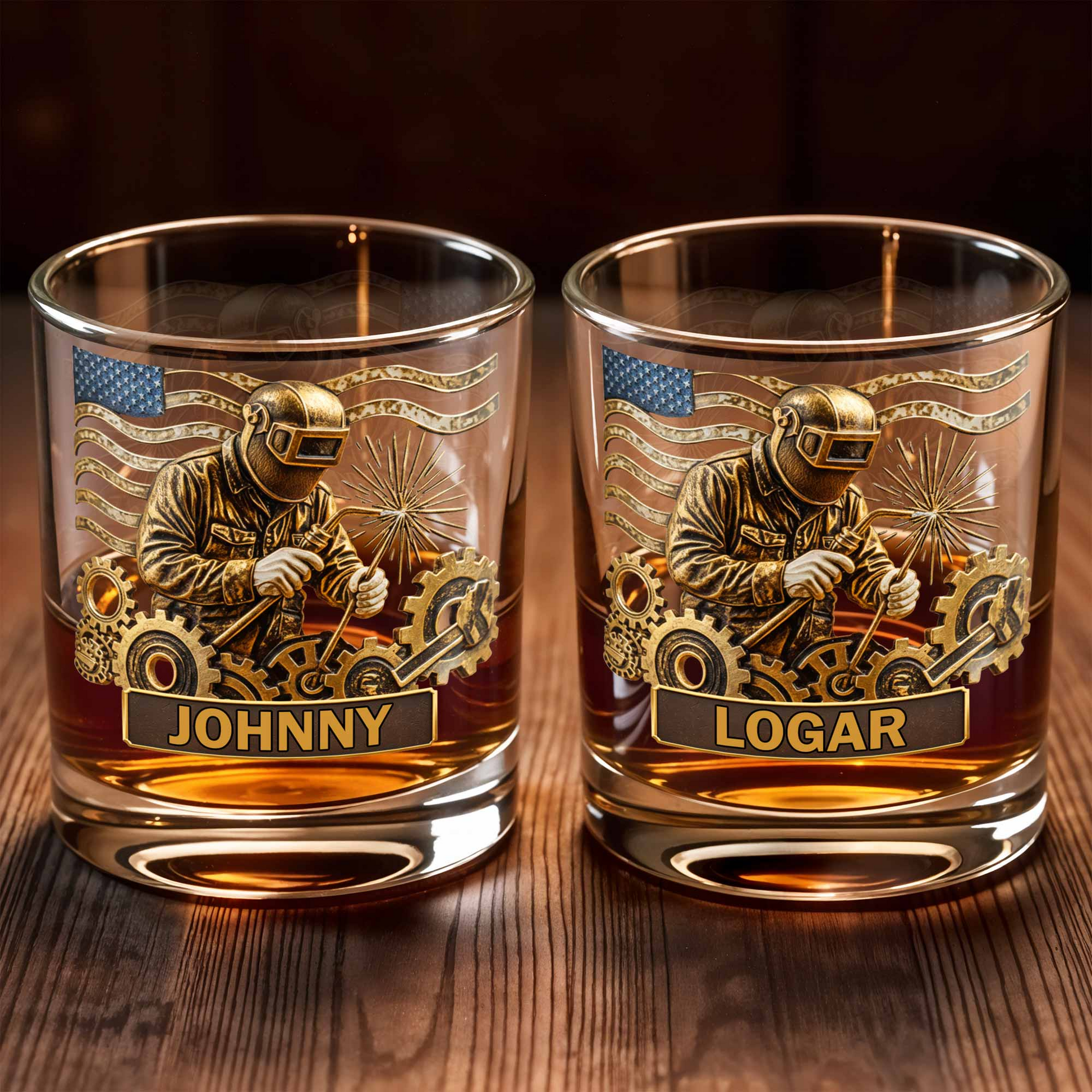 Capture The Spirit Of Craftsmanship And Patriotism, Custom Whiskey Glass, Gift For Veterans