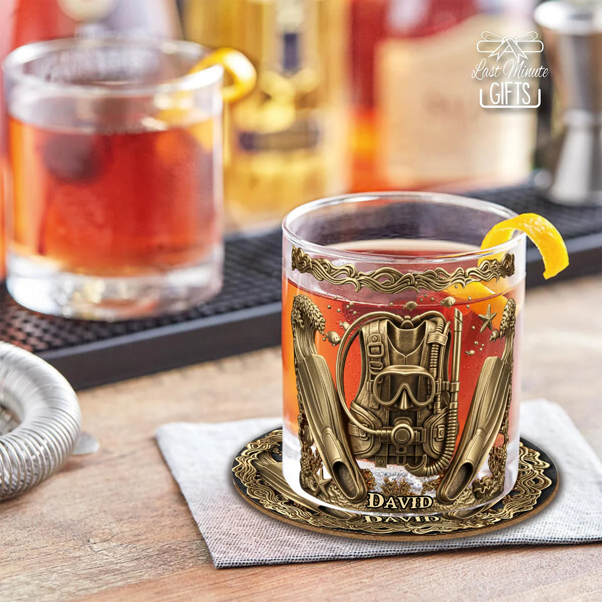 Scuba Suit Custom Whiskey Glasses, Gift For Whiskey Lover, Scuba Diving Gift, Custom Rocks Glasses
