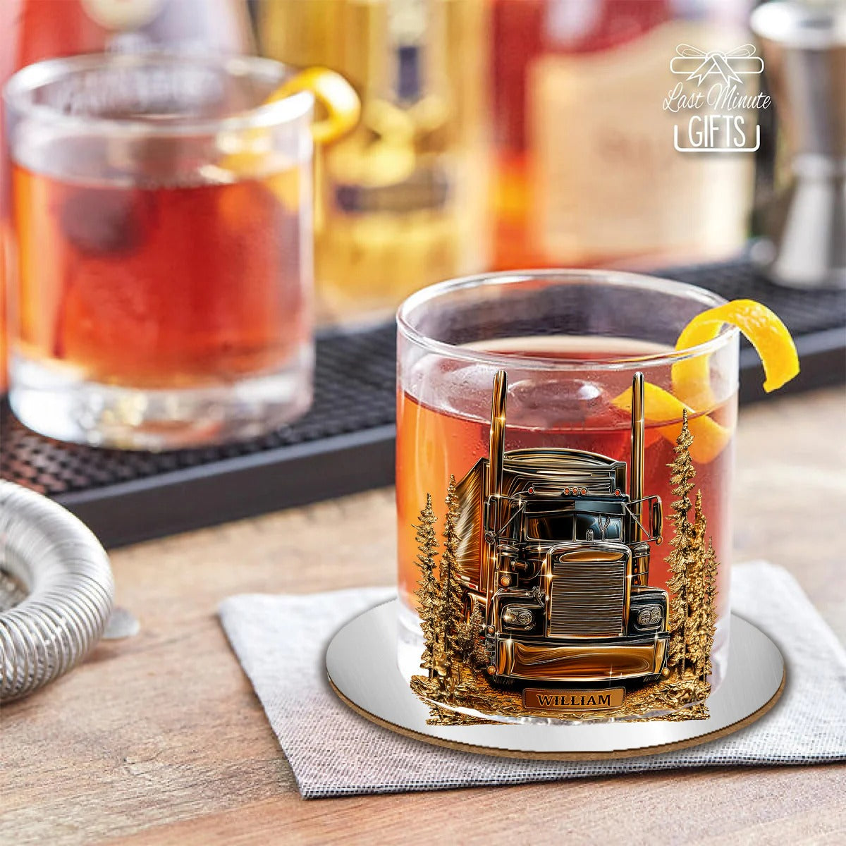Best Truck Driver - Personalized Trucker Whiskey Glass, Luxury Whiskey Glass, Truck Driver Gift