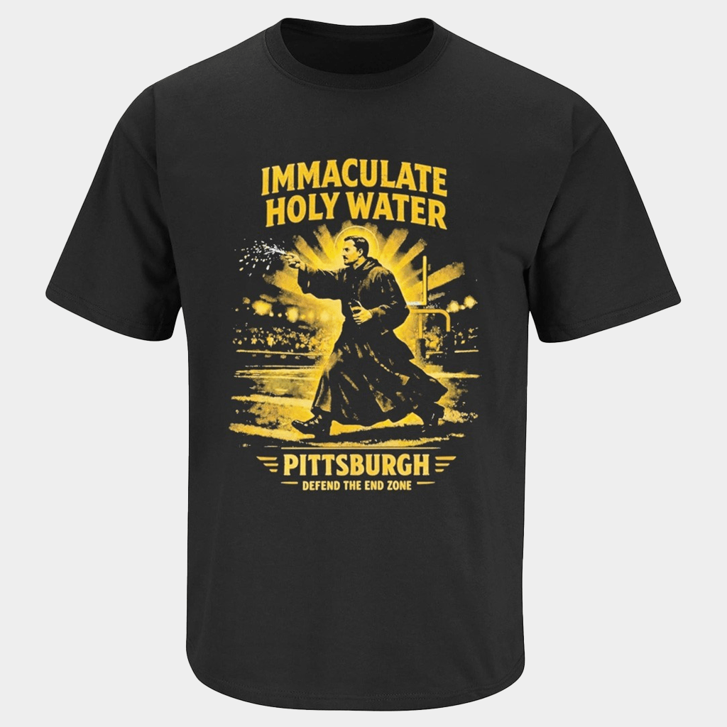 Immaculate Holy Water Pittsburgh Defend The End Zone T-Shirt Gifts For Football Fans - Lily Birch Market