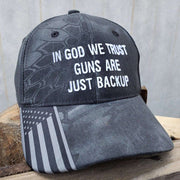 In God We Trust Guns Are Just Backup Embroidered Camo Hat Pro Gun Rights Patriotic Hat - Lilybirchmarket