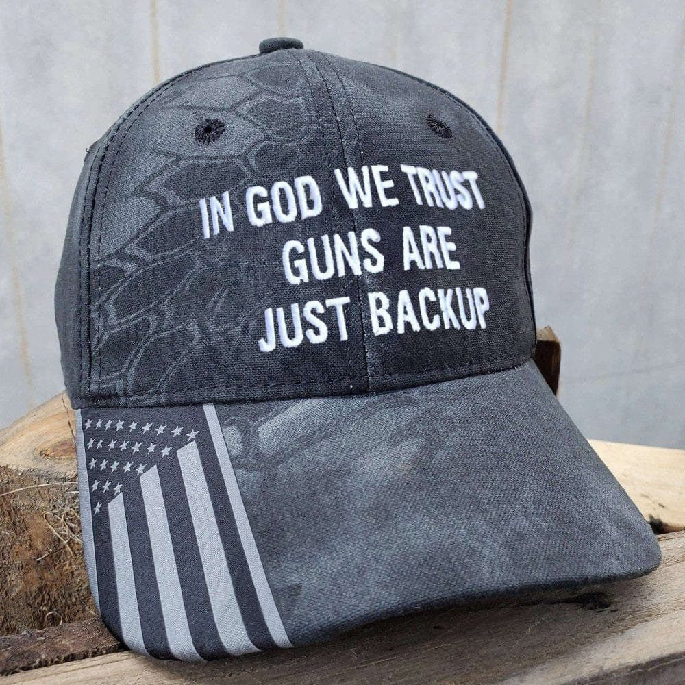 In God We Trust Guns Are Just Backup Embroidered Camo Hat Pro Gun Rights Patriotic Hat - Lilybirchmarket