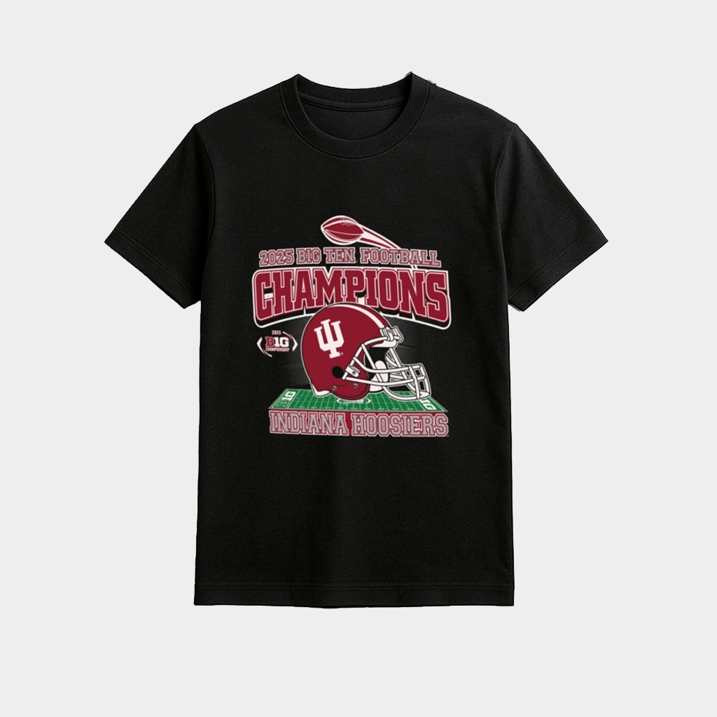 Indiana Football 2026 Big Ten Champions Shirt Iu Helmet Graphic Championship T-Shirt Fan Gifts - Lily Birch Market