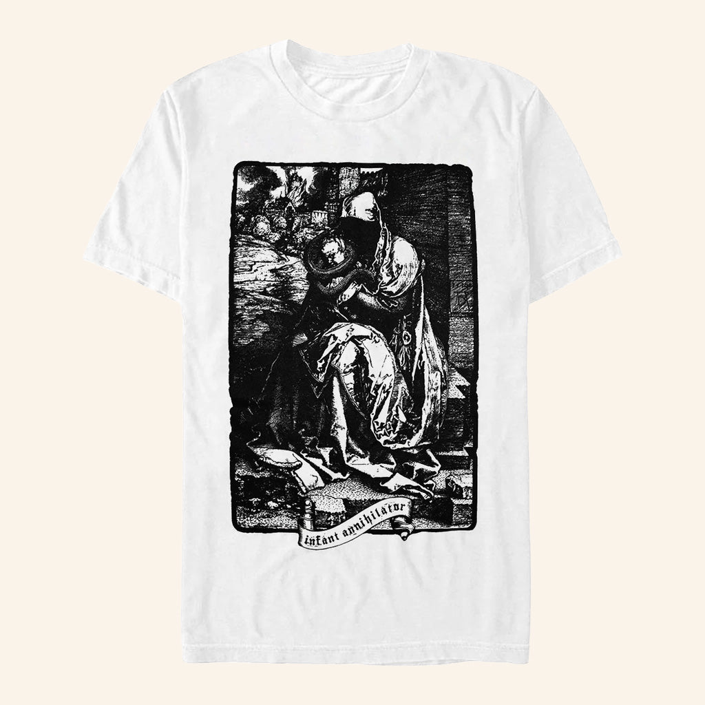 Infant Annihilator Merch Child Snatcher White T-Shirt Music Related Gifts For Guys - Lily Birch Market