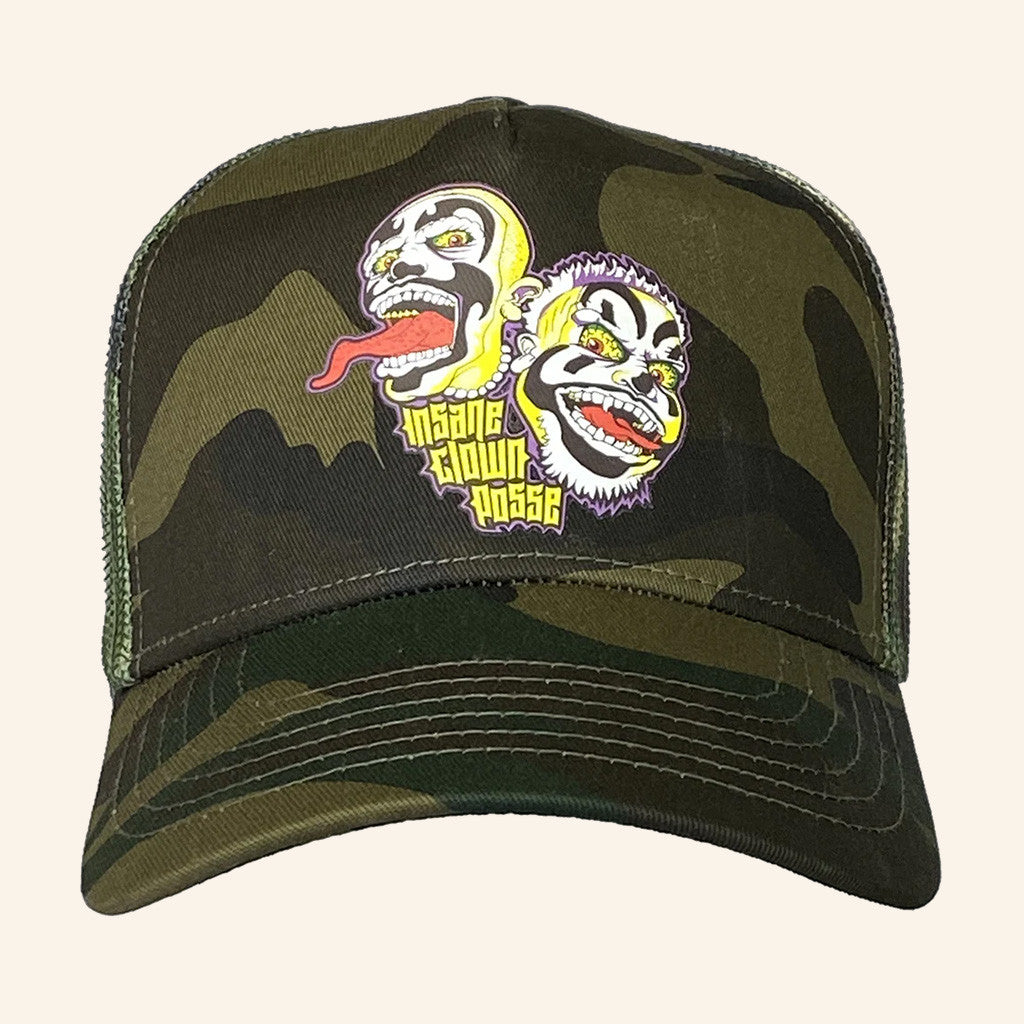 Insane Clown Posse Merch Spooky Clowns Camo Trucker Hat Gifts For Hip Hop Fans - Lilybirchmarket