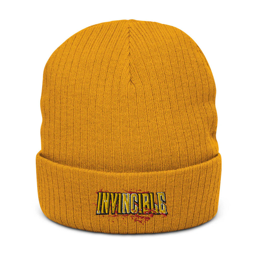 Invincible Merch Invincible Bloody Logo Beanie Embroidered Gifts Ideas For Adults - Lilybirchmarket