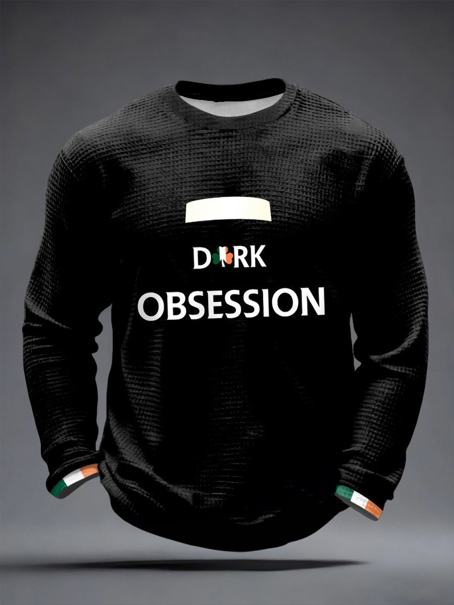  Ireland St Patrick's Day Waffle Long Sleeve T-Shirt Men's Irish Dark Beer Lover Holiday T-Shirt - TradiViet