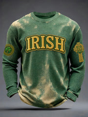  Irish Holiday Funny Shamrock Print Crew Neck T Shirt Long Sleeve Happy St Patrick'S Day Gifts - TradiViet