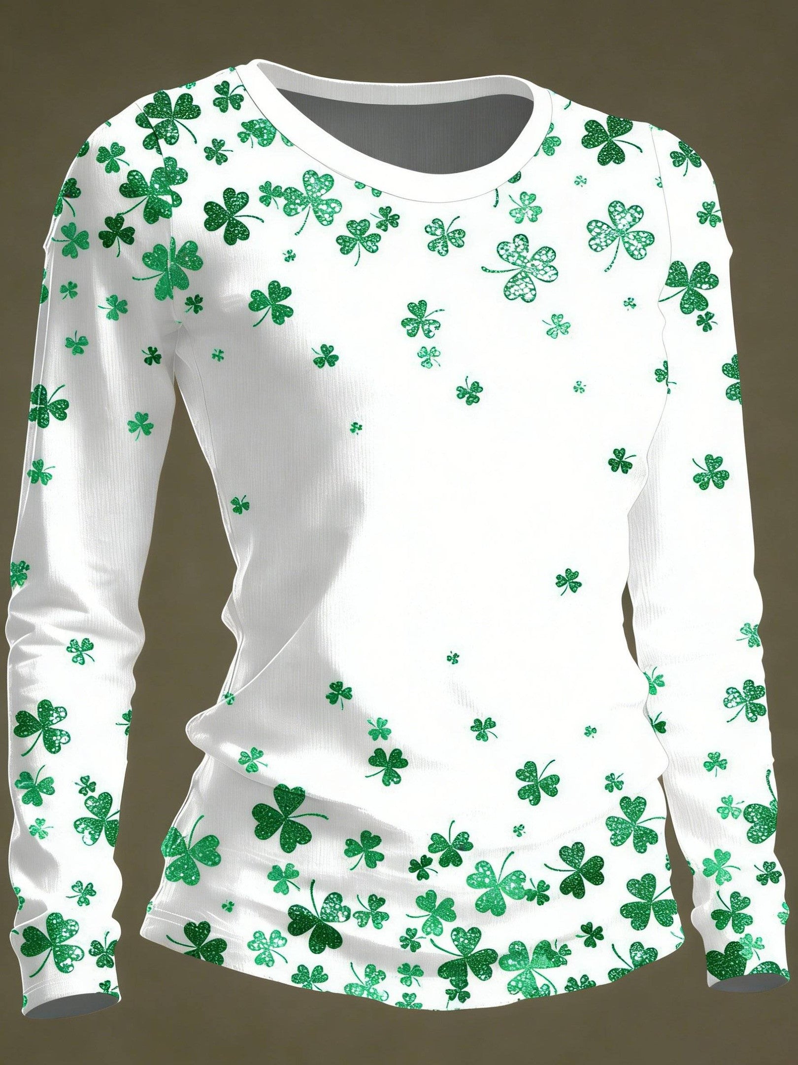  Irish Lucky Shamrock White Long Sleeve Shirt Happy St Patrick's Day Gifts For Women - TradiViet