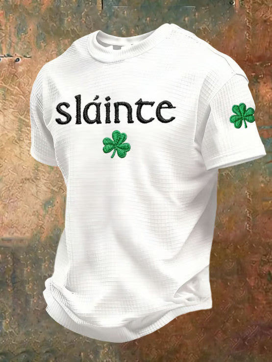  Irish Saint Patrick's Day Shamrock Waffle T-Shirt Mens St Patricks Shirt Gifts For Son - TradiViet