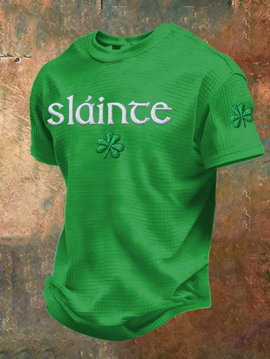  Irish Saint Patrick's Day Shamrock Waffle T-Shirt Mens St Patricks Shirt Gifts For Son - TradiViet