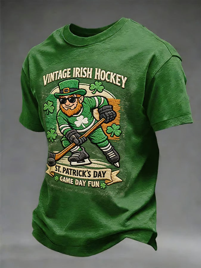 Irish Saint Patrick's Day Vintage Irish Hockey T Shirt Funny Irish Sports Gift Tee - Lily Birch Market