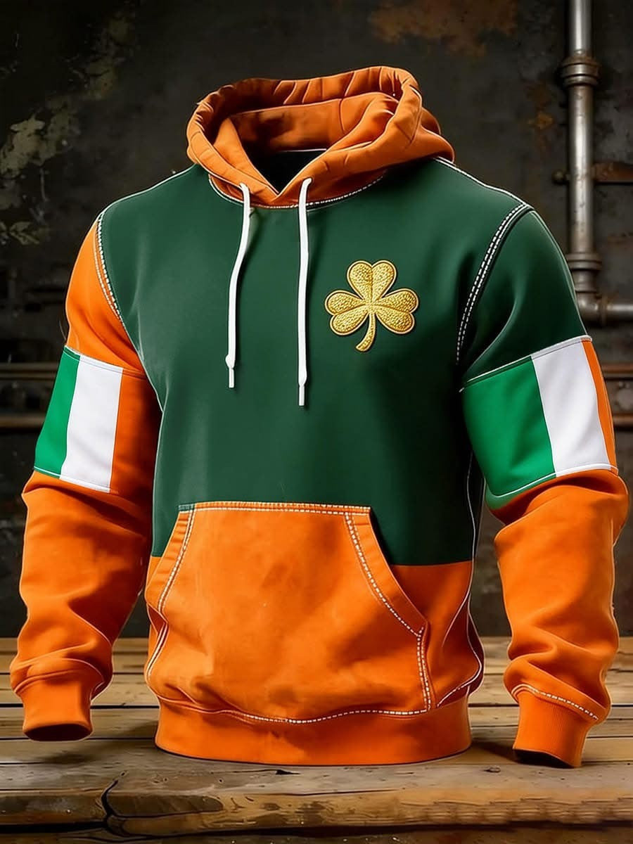 Irish Shamrock Hoodie Men's St Patrick's Day Clothing Gifts For Him Ireland - Lilybirchmarket
