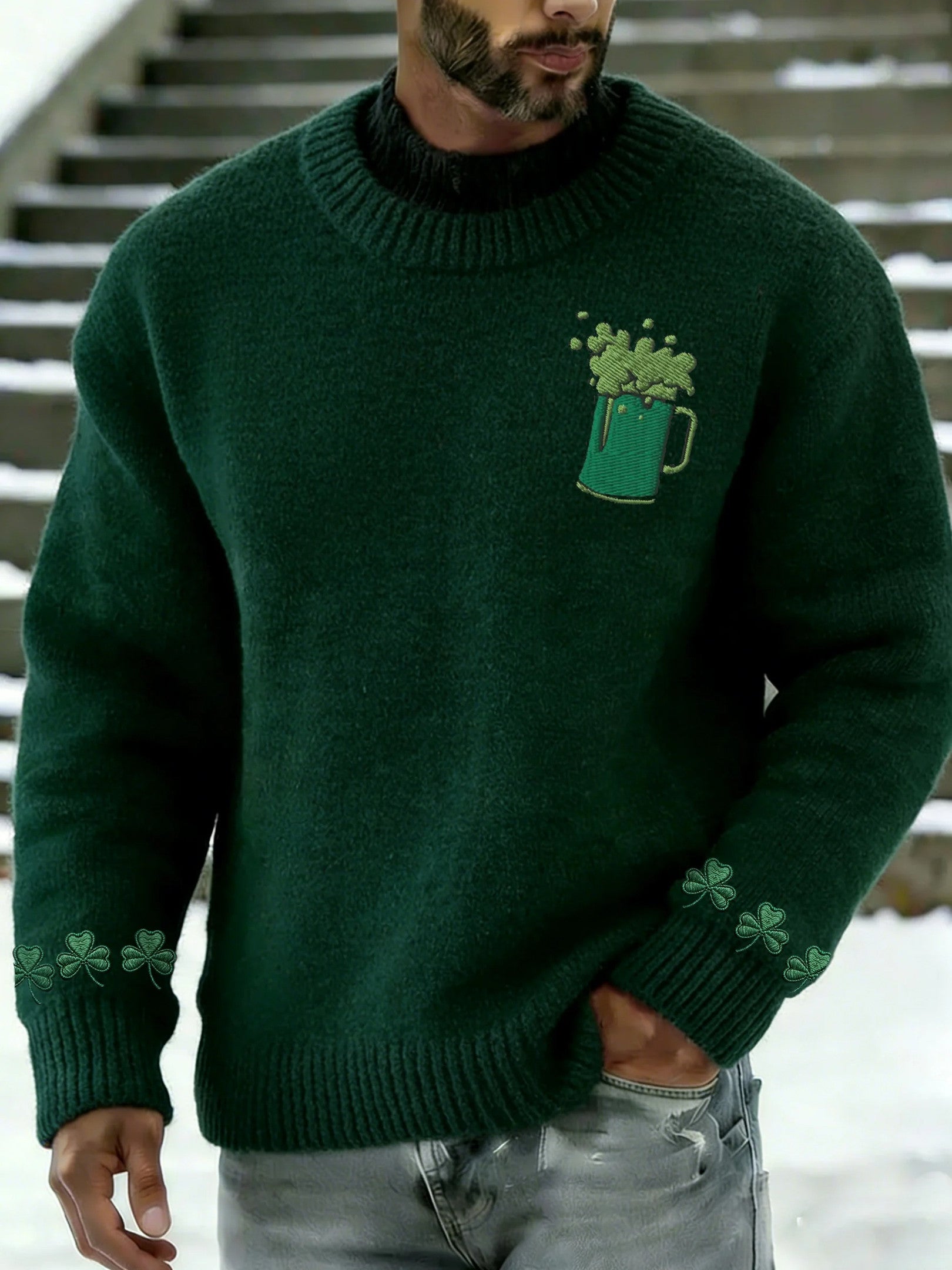  Irish St Patrick's Day Sweater Beer And Shamrock Shirt Mens Irish Festival Gifts - TradiViet