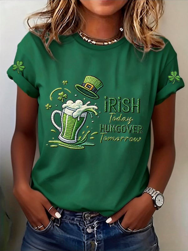  Irish Today Hungover Tomorrow T-Shirt St. Patrick's Day Unisex Tee Lucky Green Irish Tee Gift - TradiViet