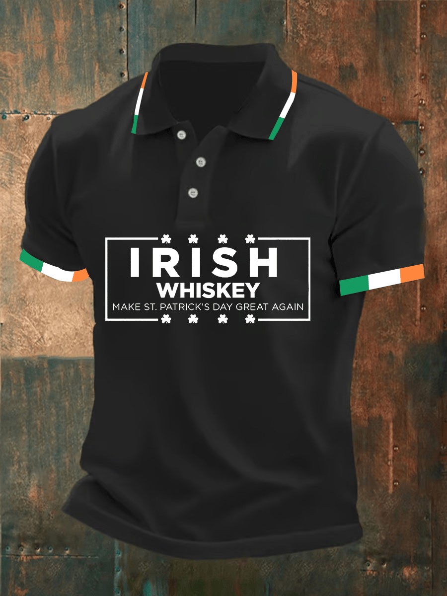  Irish Whiskey Make St Patrick's Day Great Again Polo Shirt Gifts For Irish Dad - TradiViet
