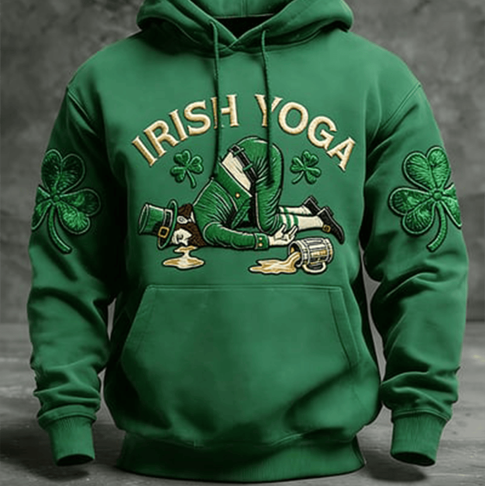 Irish Yoga St Paddy's Day Hoodie St Patrick's Day 2026 Apparel Cool Present Ideas - Lilybirchmarket