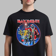 Iron Maiden SIT Xmas 2024 Santa Eddie With Reindeer Art T-Shirt Iron Maiden Merch Gifts For Band Fans - Lily Birch Market