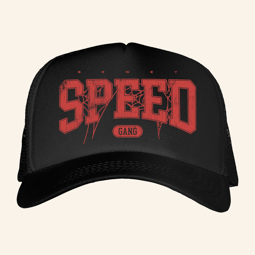 IShowSpeed Merch Spider Web Black Trucker Hat Gift Ideas For Dad - Lilybirchmarket