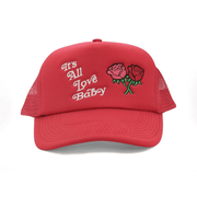 It's All Love Baby Trucker Hat Red Father's Day Gifts For Husband - Lilybirchmarket