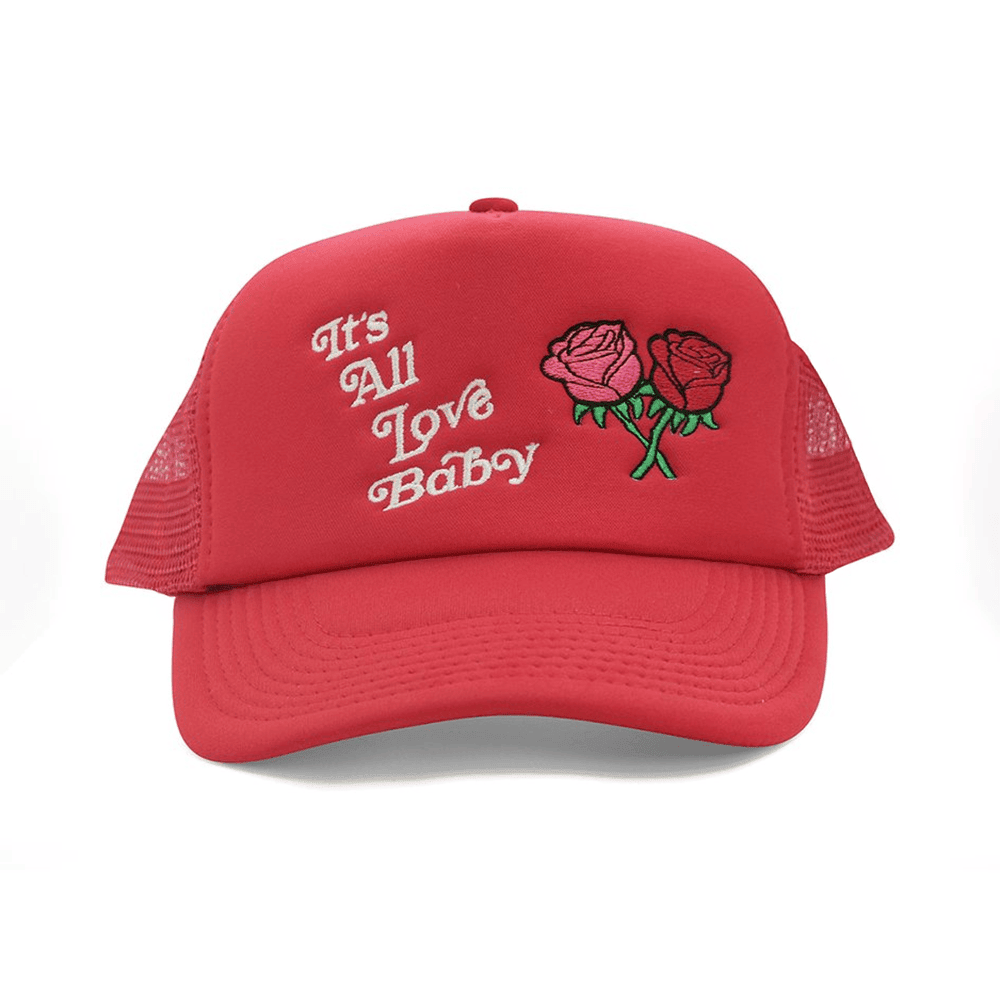 It's All Love Baby Trucker Hat Red Father's Day Gifts For Husband - Lilybirchmarket