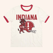Iuhoosiers Merch Indiana Hoosiers Bison And Helmet Ringer T-Shirt Gifts For Her - Lily Birch Market
