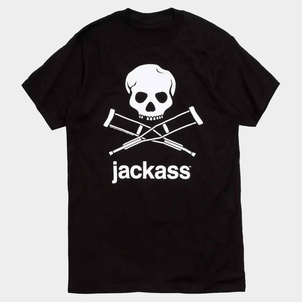 Jackass Merch Jackass Logo T-Shirt Black Present Ideas For Husband - Lily Birch Market