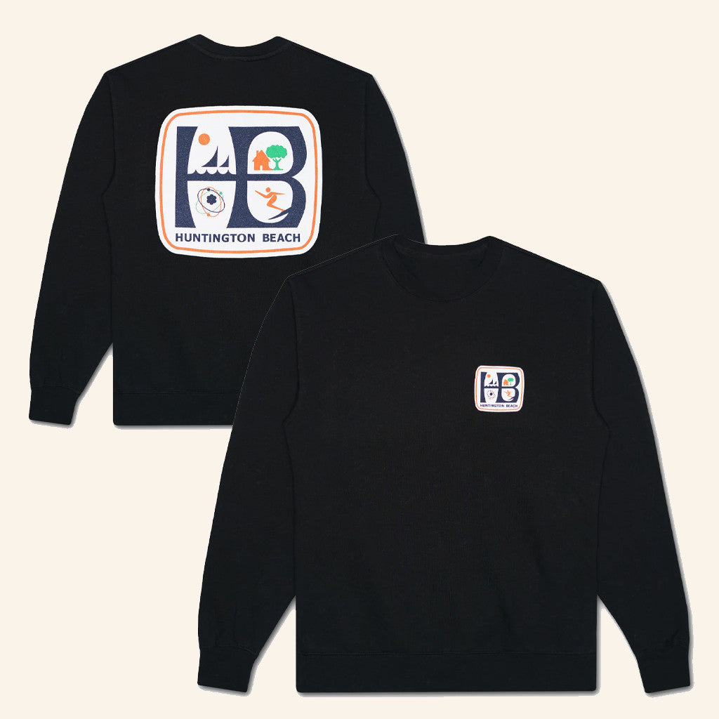 Jacks Surfboards Merch HB City Logo Black Sweatshirt Christmas Ideas For Husband - Lilybirchmarket