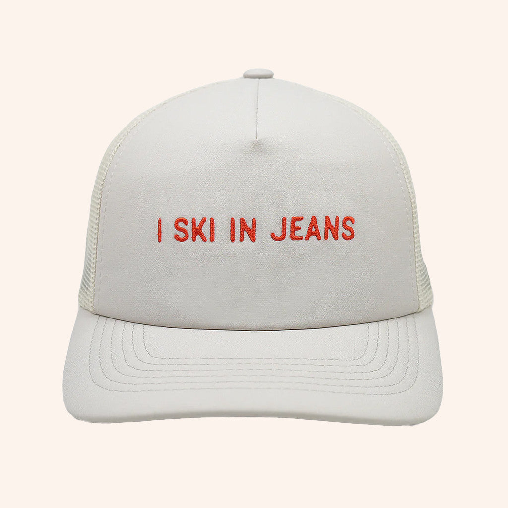 Jackson Hole Merch Embroidered I Ski In Jeans Trucker Hat Birthday Gift Ideas For Husband - Lilybirchmarket