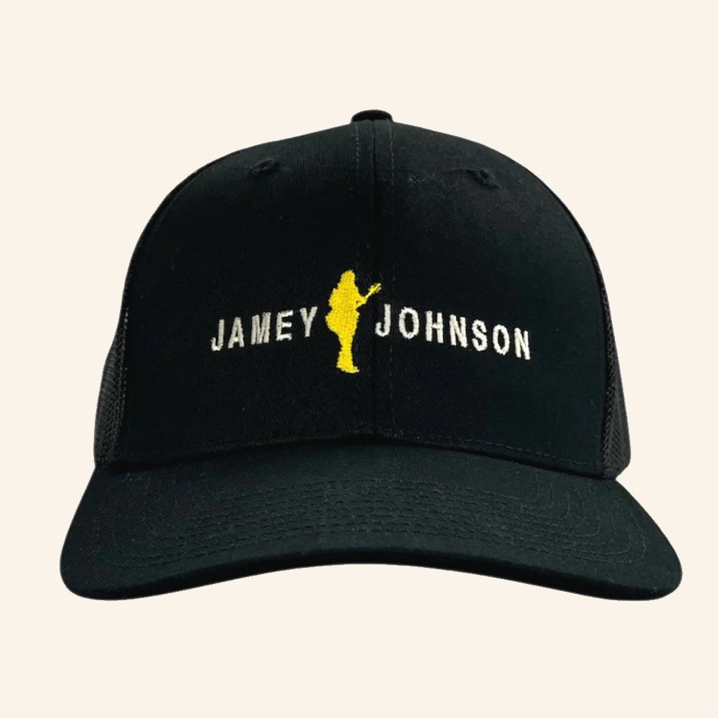 Jamey Johnson Merch Black Logo Embroidered Trucker Hat Gifts Ideas For Music Lovers - Lilybirchmarket