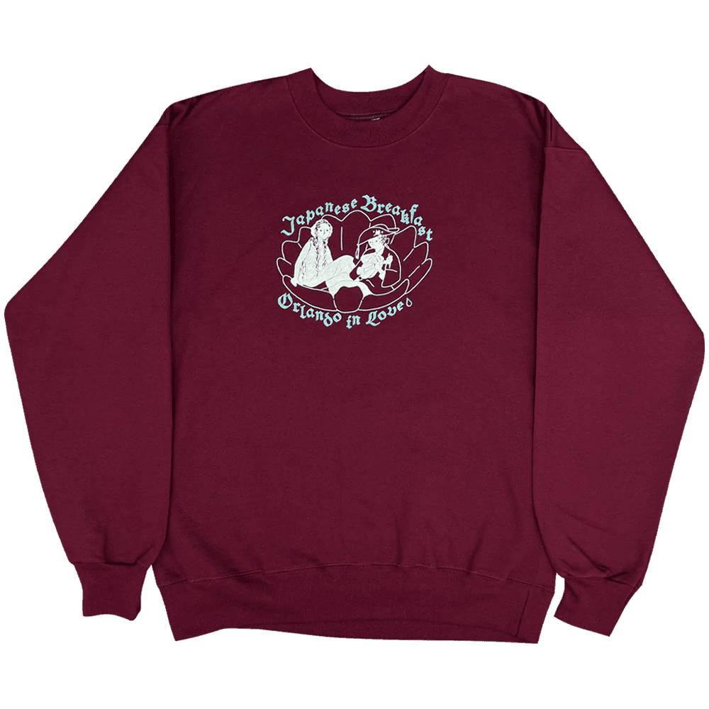Japanese Breakfast Merch JB Orlando In Love Maroon Sweatshirt Good Fathers Day Gifts - Lilybirchmarket