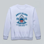 Jaws Amity Island 1975 Clear Skies Gentle Surf Warm Water Sweatshirt Jaws Merch Fans Gifts - Lilybirchmarket