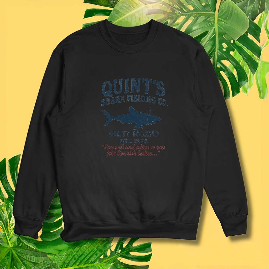 Jaws Theme Quint's Shark Fishing Retro Cult Sweatshirt Jaws Merch Movie Lovers Gifts - Lilybirchmarket