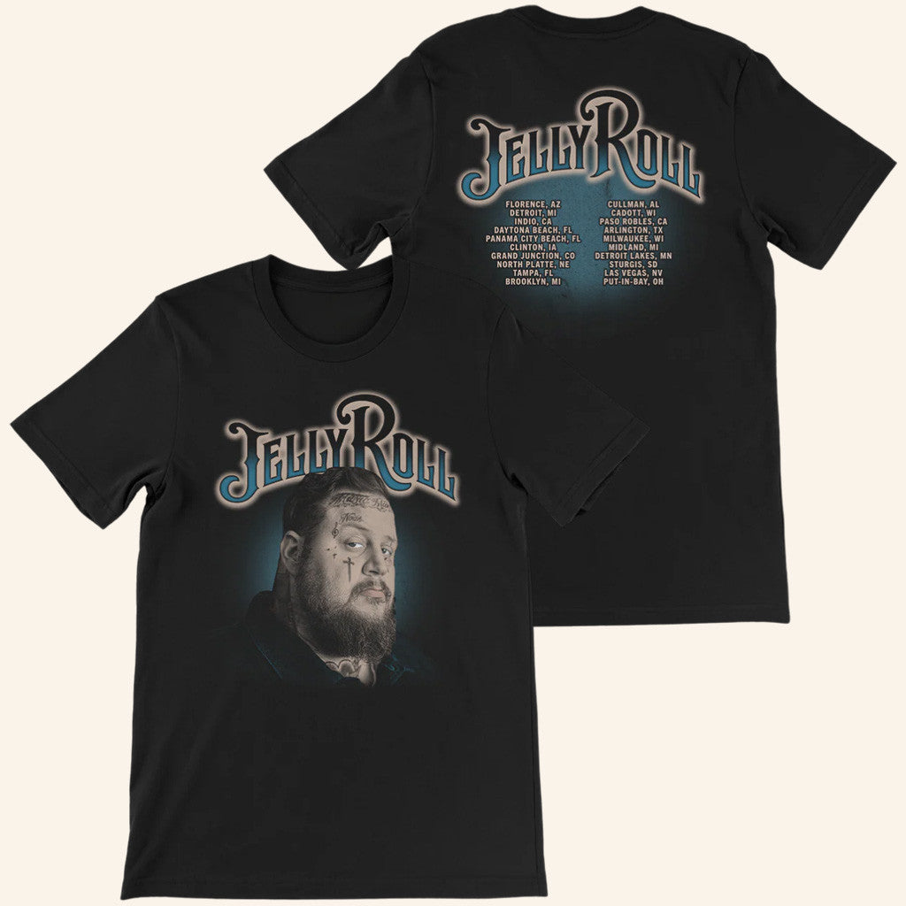 Jelly Roll Merch Portrait Tour T-Shirt Gift Ideas For Rap Lovers - Lily Birch Market
