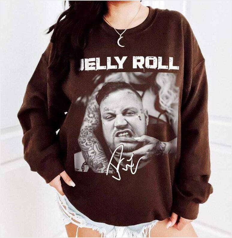 Jelly Roll Sweatshirt Vintage Jelly Roll Rapper Shirt Gifts For Brother Trendy Merch - Lilybirchmarket