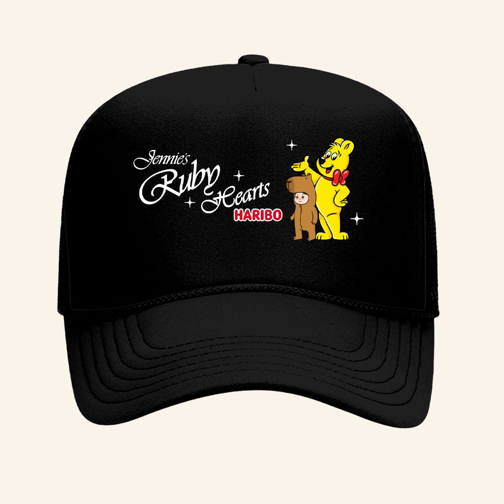 Jennie Merch Jennie X Haribo Black Trucker Hat Christmas Gifts For Boyfriend - Lilybirchmarket