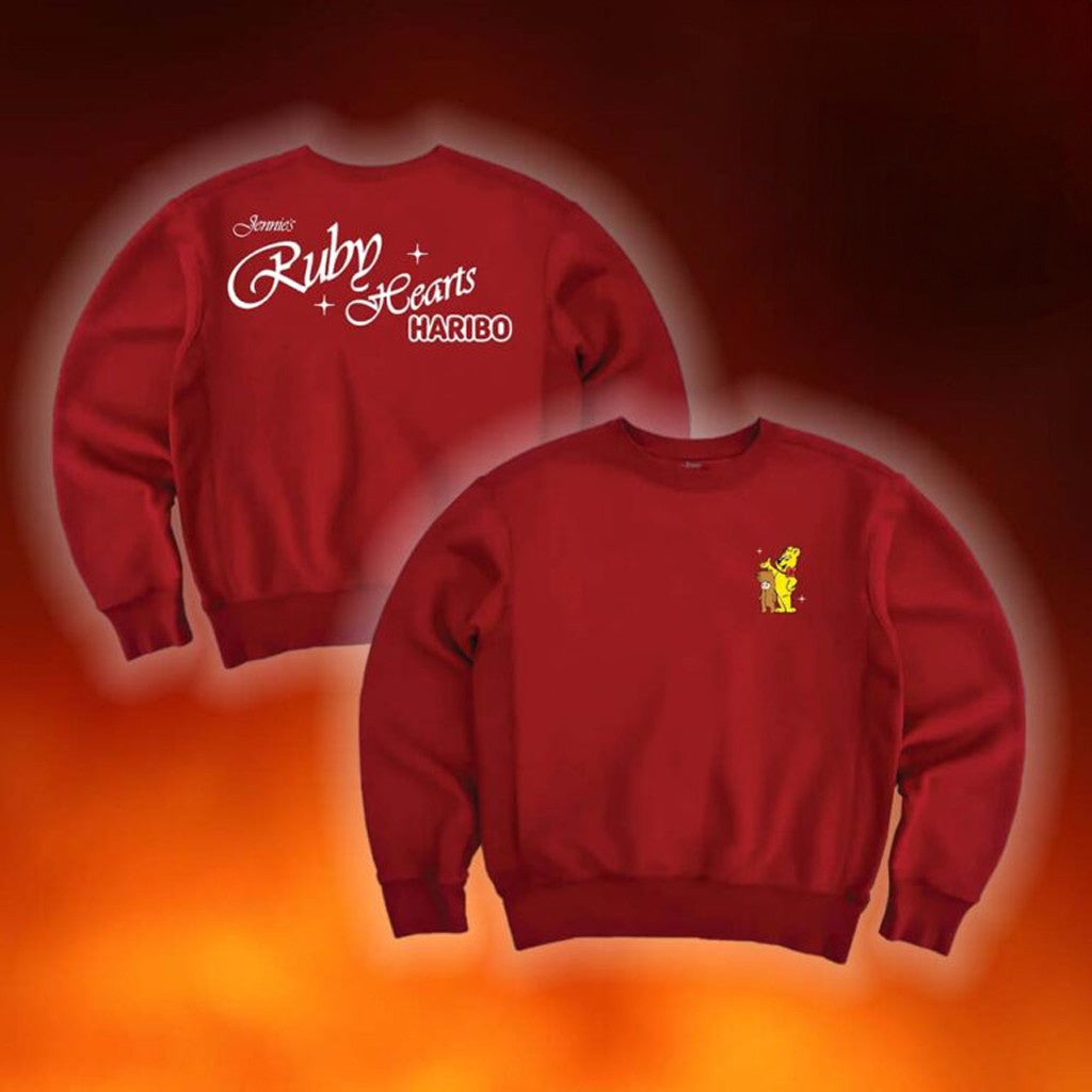 Jennie x Haribo Merch Ruby Hearts Red Sweatshirt Present For Husband - Lilybirchmarket