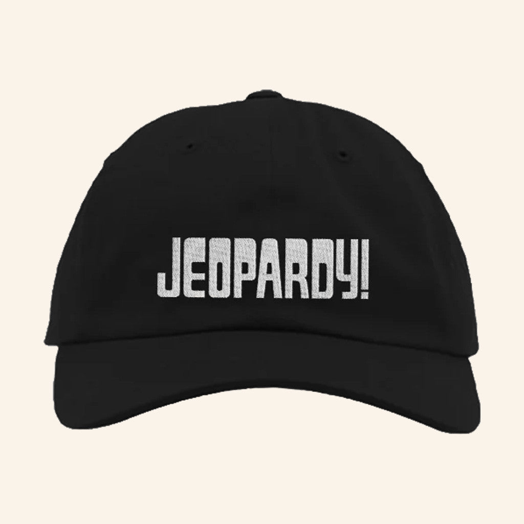 Jeopardy Merch Jeopardy Logo Black Hat Embroidered Birthday Ideas For Husband - Lilybirchmarket