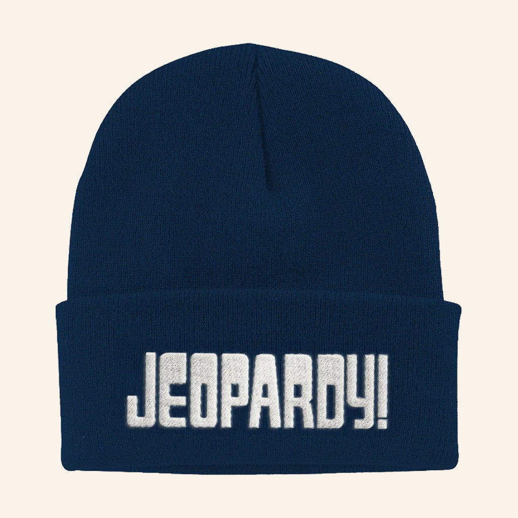 Jeopardy Merch Jeopardy Navy Logo Beanie Birthday Gifts For Boyfriend - Lilybirchmarket