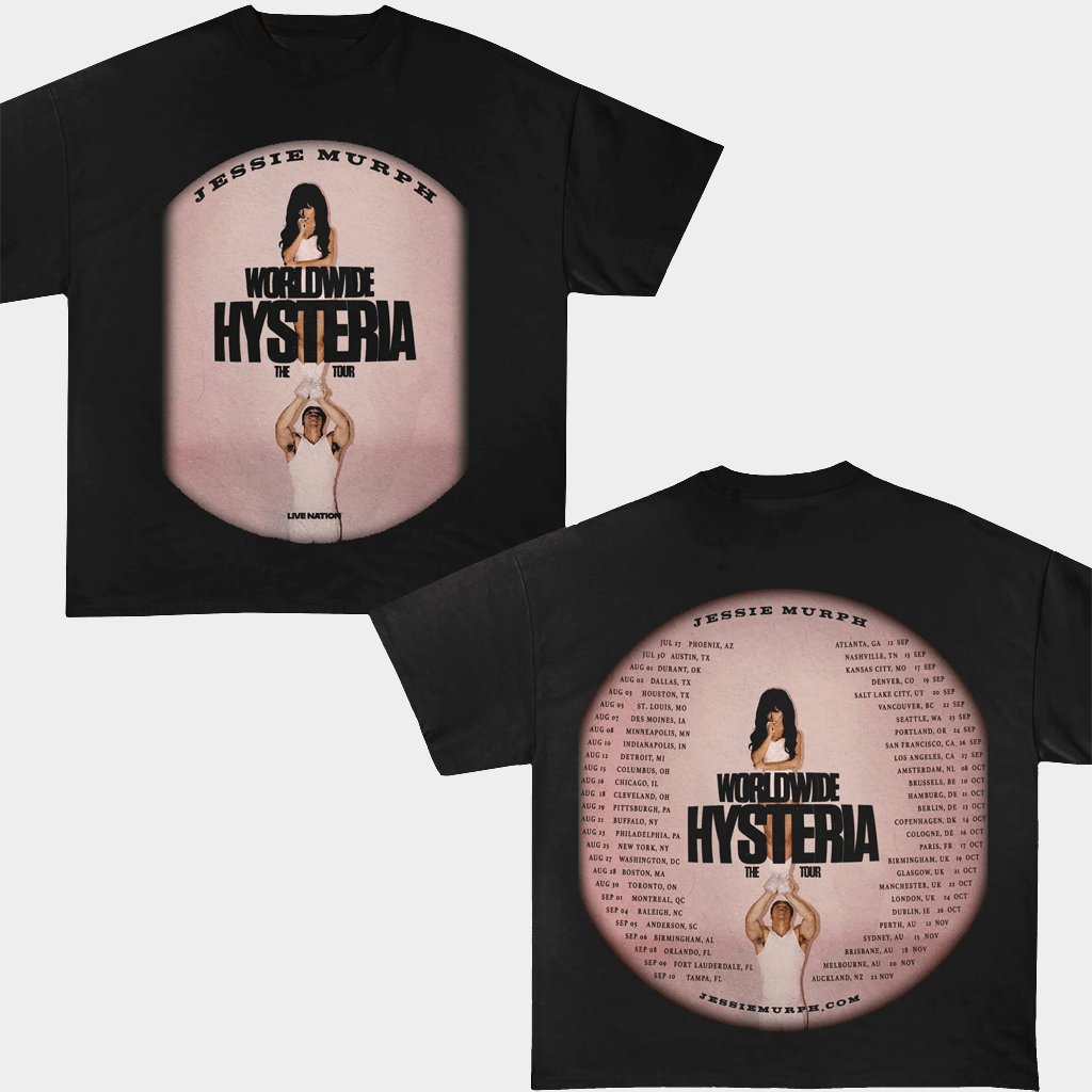 Jessie Murph Merch Worldwide Hysteria The Tour T-Shirt Hysteria Tour Merch Gifts For Fans - Lily Birch Market