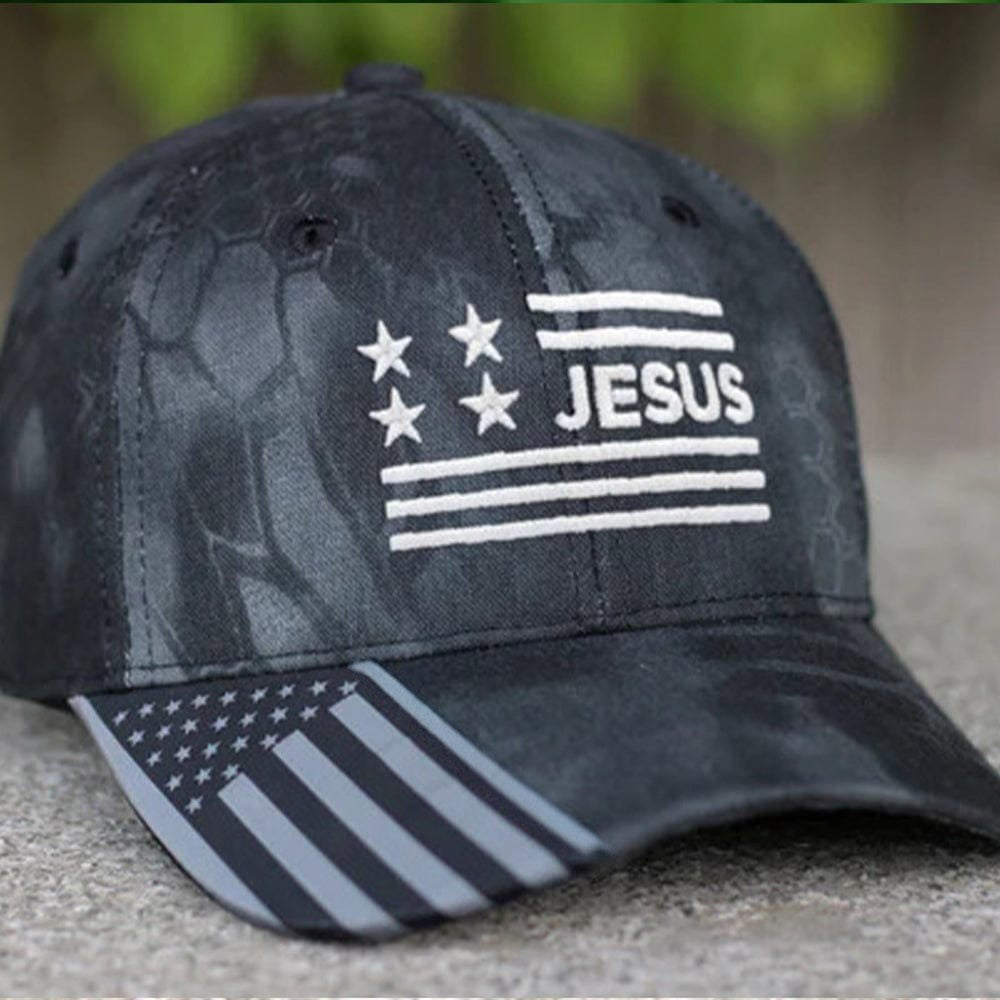 Jesus Embroidered Camo Hat Jesus Lovers Christian Hats For Men Patriotic Gifts - Lilybirchmarket