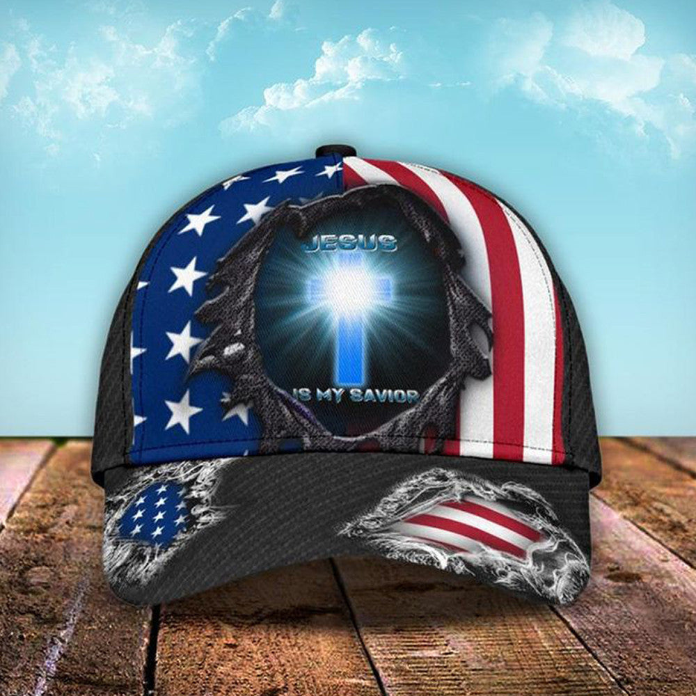 Jesus Is My Savior Hat Jesus Lovers American Flag Hats Gifts For Christian - Lilybirchmarket