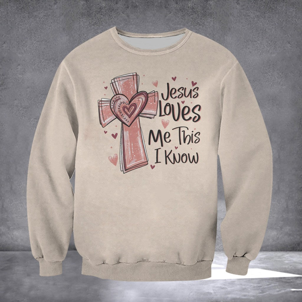 Jesus Loves Me This I Know Sweatshirt Christian Sweatshirts Women's Gifts - Lilybirchmarket