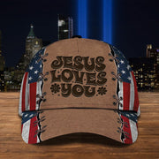 Jesus Loves You Hat American Flag Christian Hat Patriotic Cap Gifts For Him Her - Lilybirchmarket