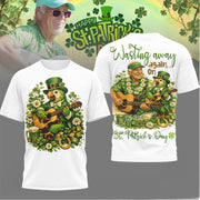  Jimmy Buffett St Patrick's Day Wasting Away Again Parrott T-Shirt Jimmy Buffett Merch Dad Gifts - TradiViet