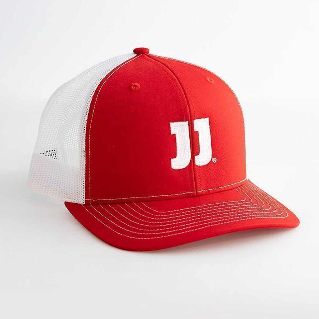 Jimmy Johns Merch JJ Embroidered Red Trucker Hat Christmas Gifts For Husband - Lilybirchmarket