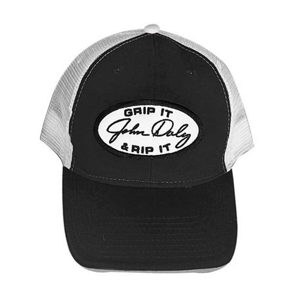 John Daly Merch Grip It N Rip It Trucker Hat Black Embroidered Golf Lovers Gifts For Husband - Lilybirchmarket