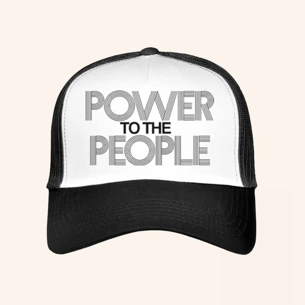 John Lennon Merch Power To The People Trucker Hat Gift Ideas For Brother - Lilybirchmarket