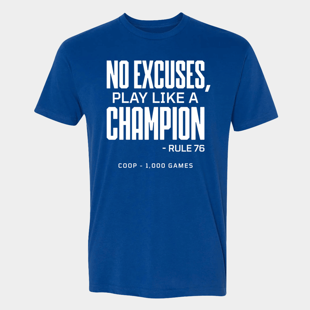 Jon Cooper Tampa Bay Lightning No Excuses Play Like A Champion 1000 Games T-Shirt Fan Merch - Lily Birch Market
